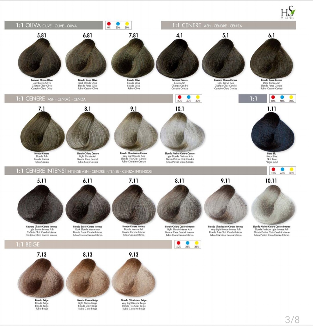 .HS Milano trajna boja za kosu 100 ml / sive, bež , maslinaste nijanse - Slika 3