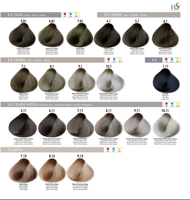 .HS Milano trajna boja za kosu 100 ml / sive, bež , maslinaste nijanse - Slika 2